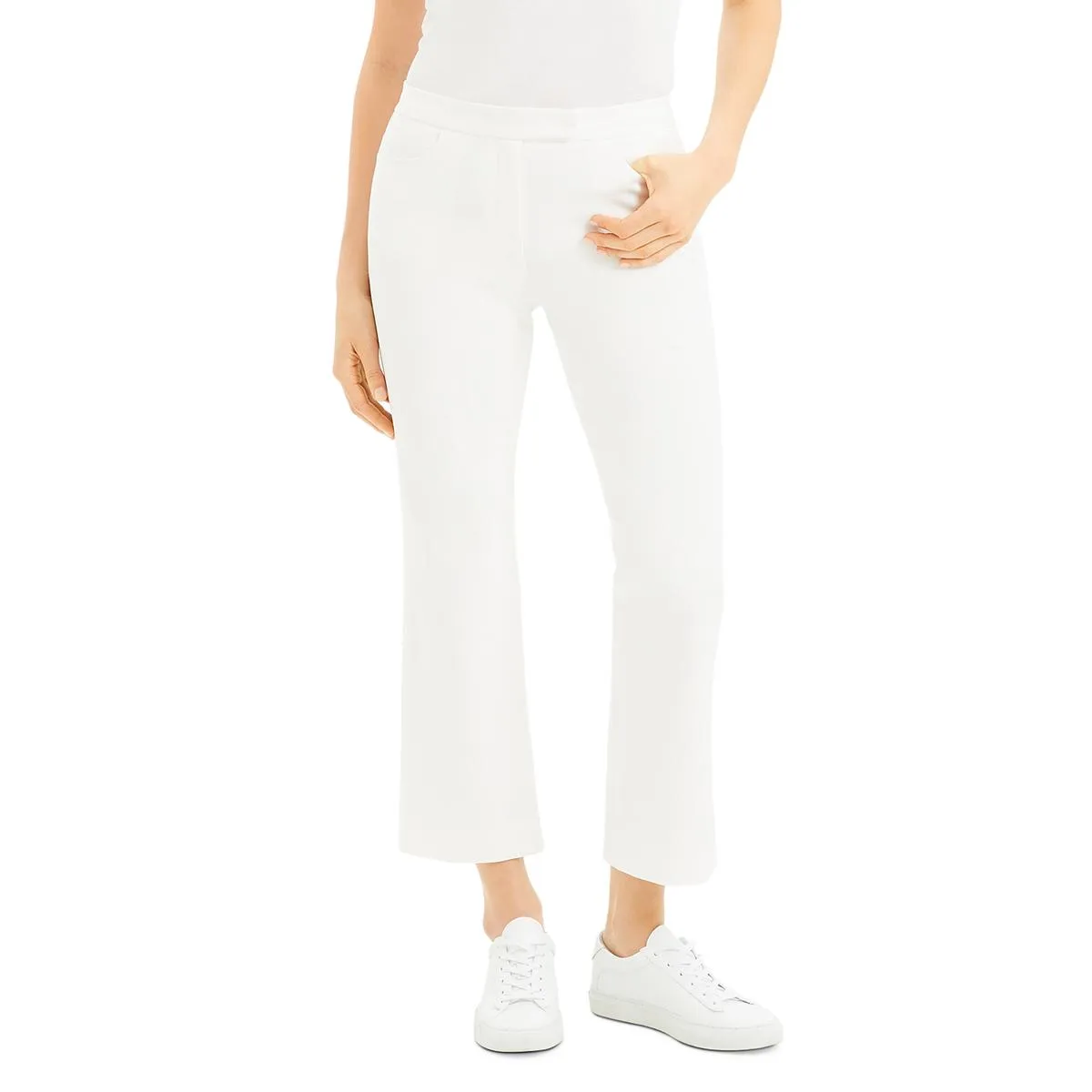 Womens Flare Stretch Cropped Pants