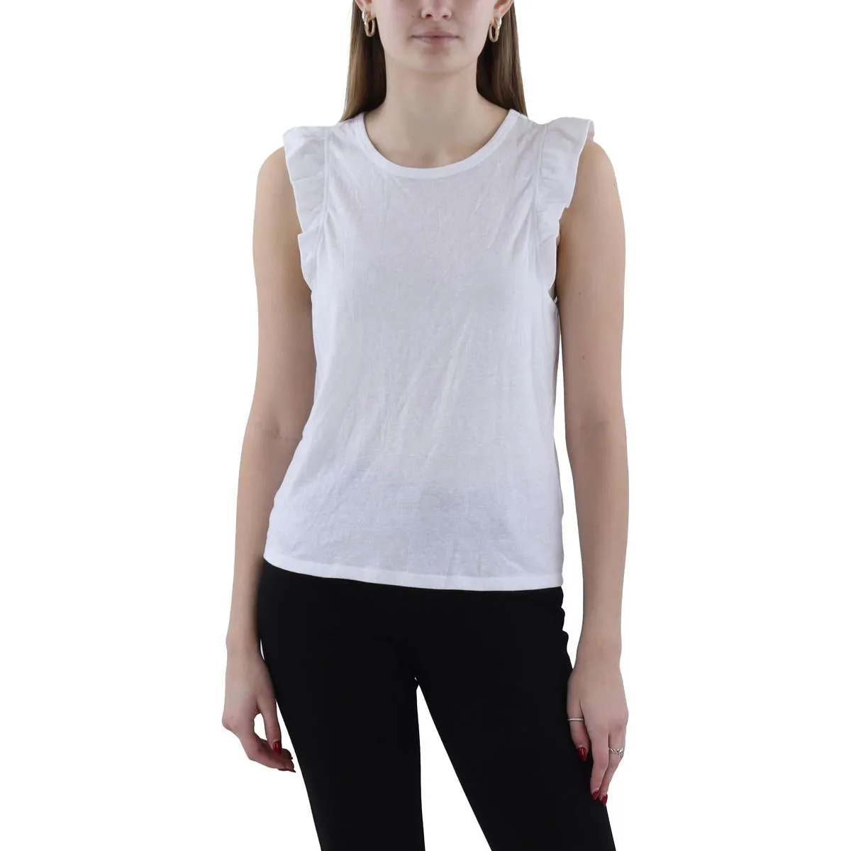 Womens Flutter Crewneck Tank Top