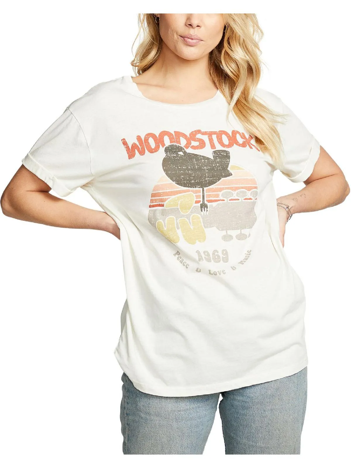 Womens Graphic Cuffed T-Shirt