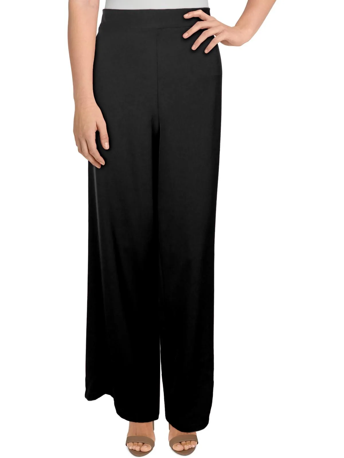 Womens High Rise Office Wide Leg Pants