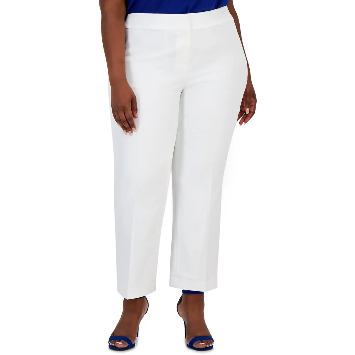 Womens High Rise Stretch Straight Leg Pants