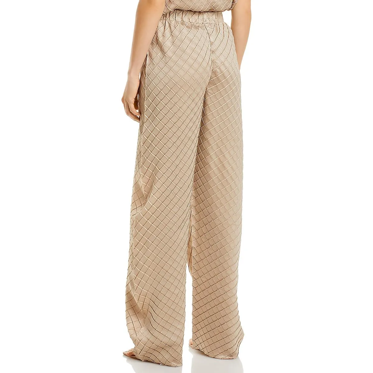 Womens High Rise Textured Palazzo Pants