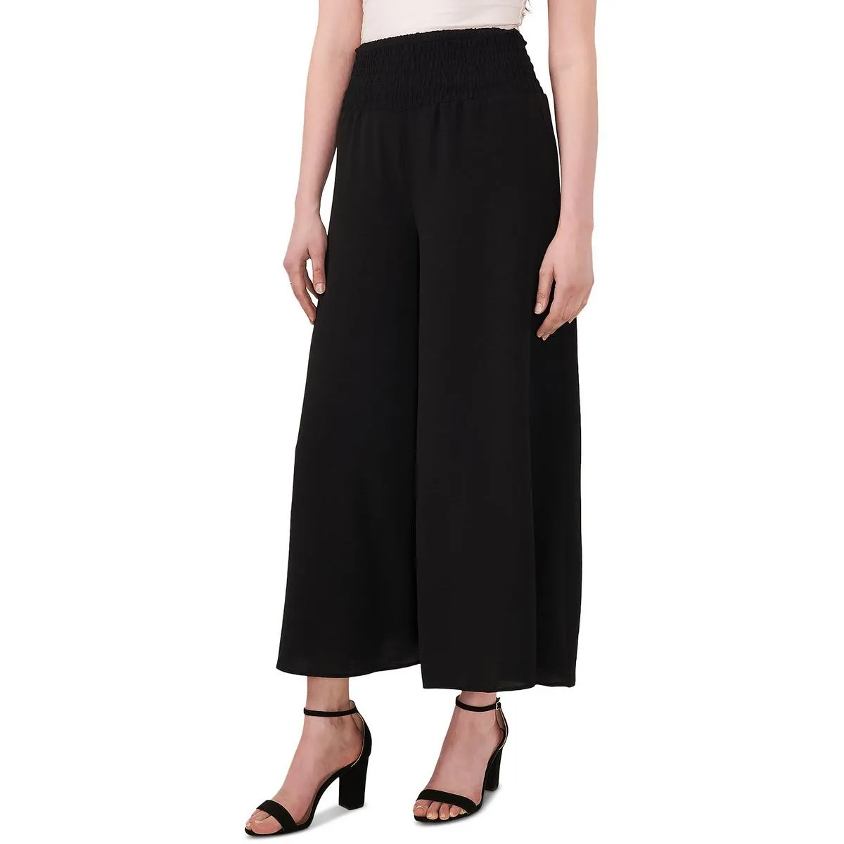 Womens High Rise Wide Leg Ankle Pants