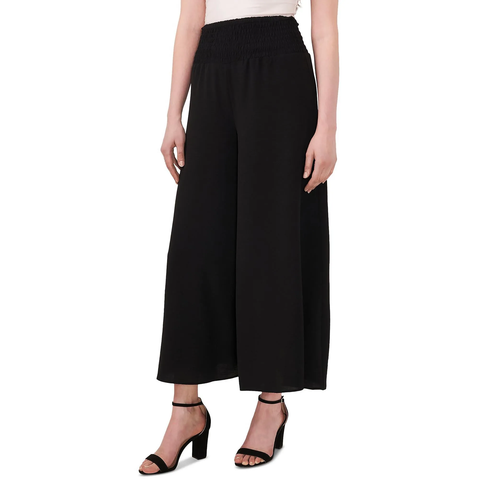 Womens High Rise Wide Leg Ankle Pants