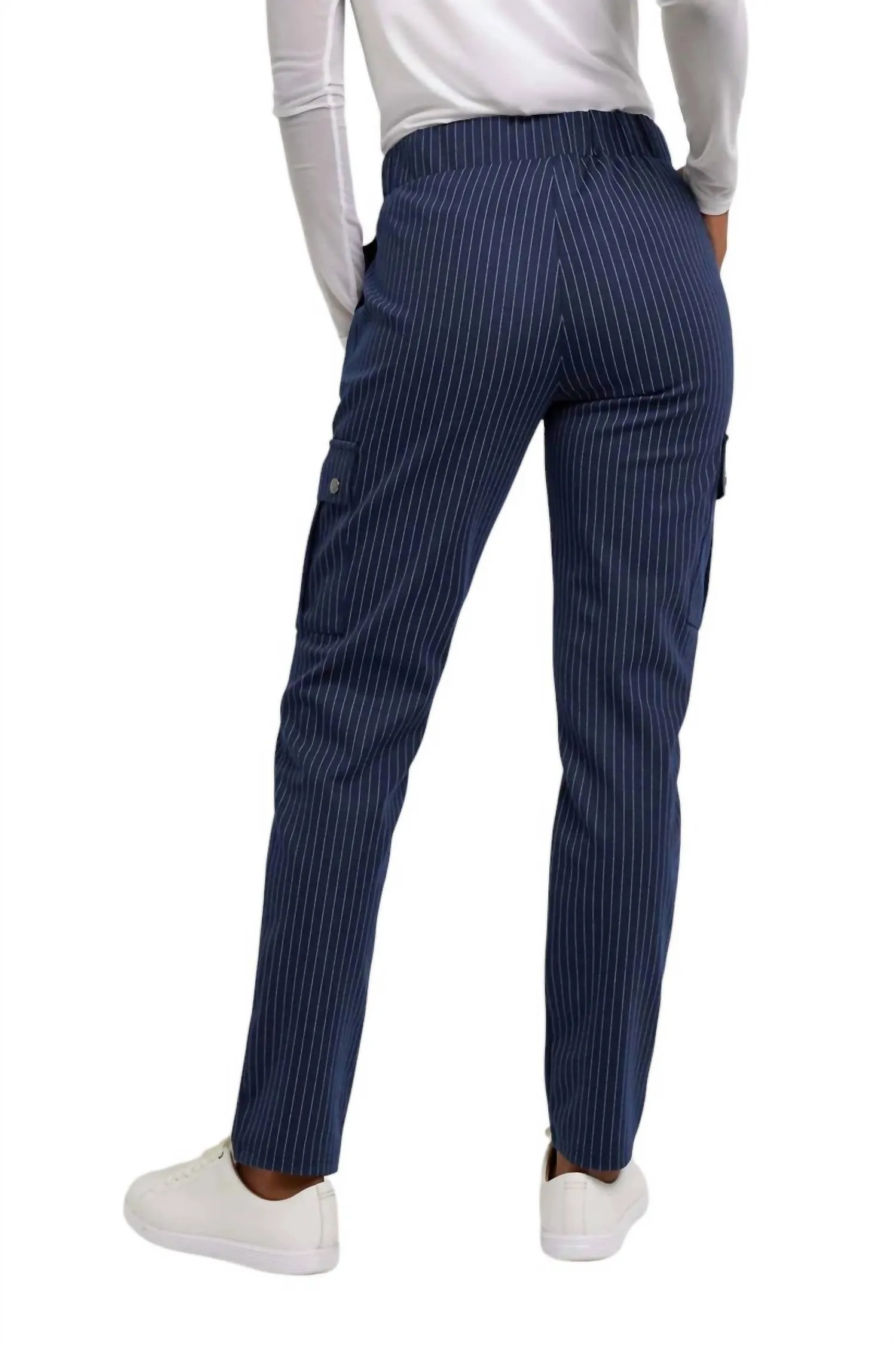 Women's Indie Pinstripe Pant In Navy/white