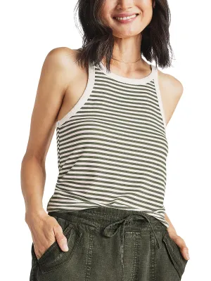 Womens Linen Blend Striped Tank Top