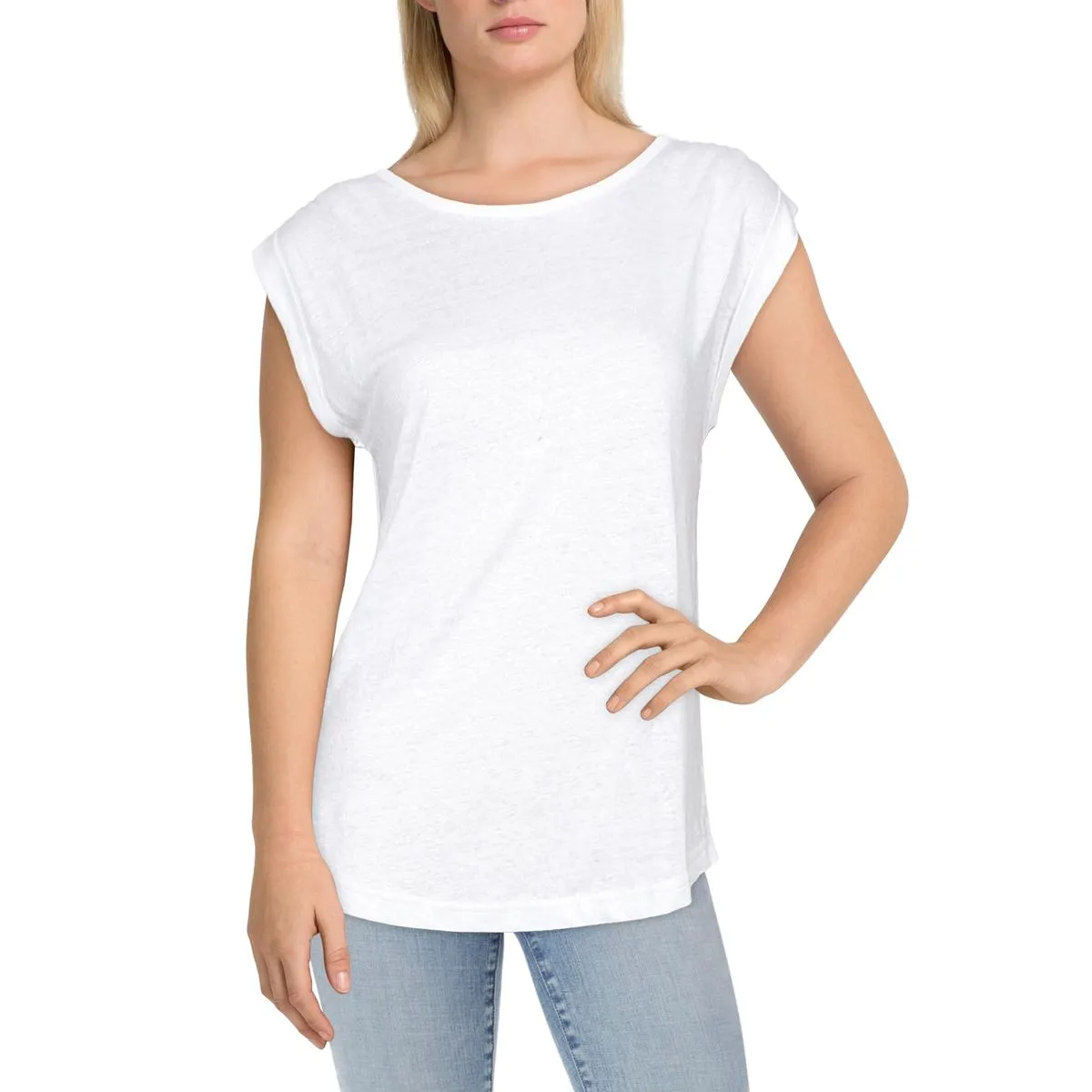 Womens Linen Muscle Tank Top
