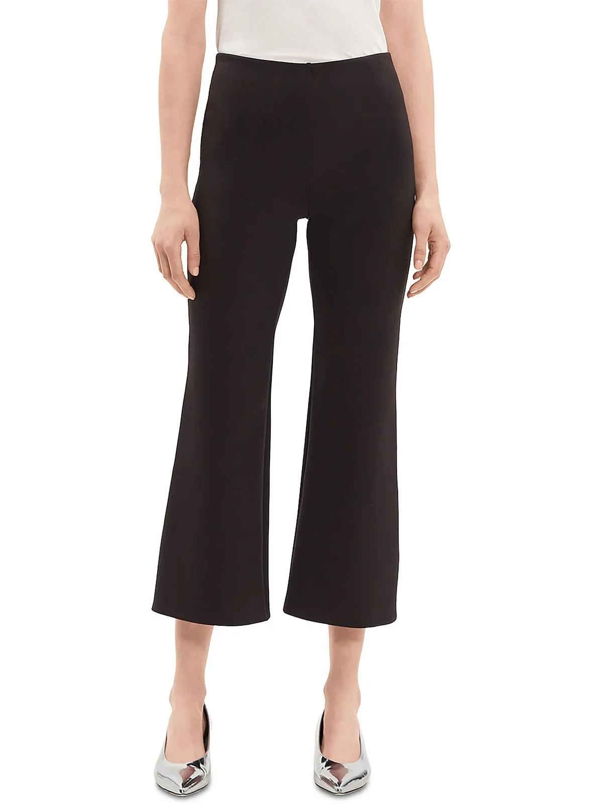 Womens Mid-Rise Scuba Cropped Pants