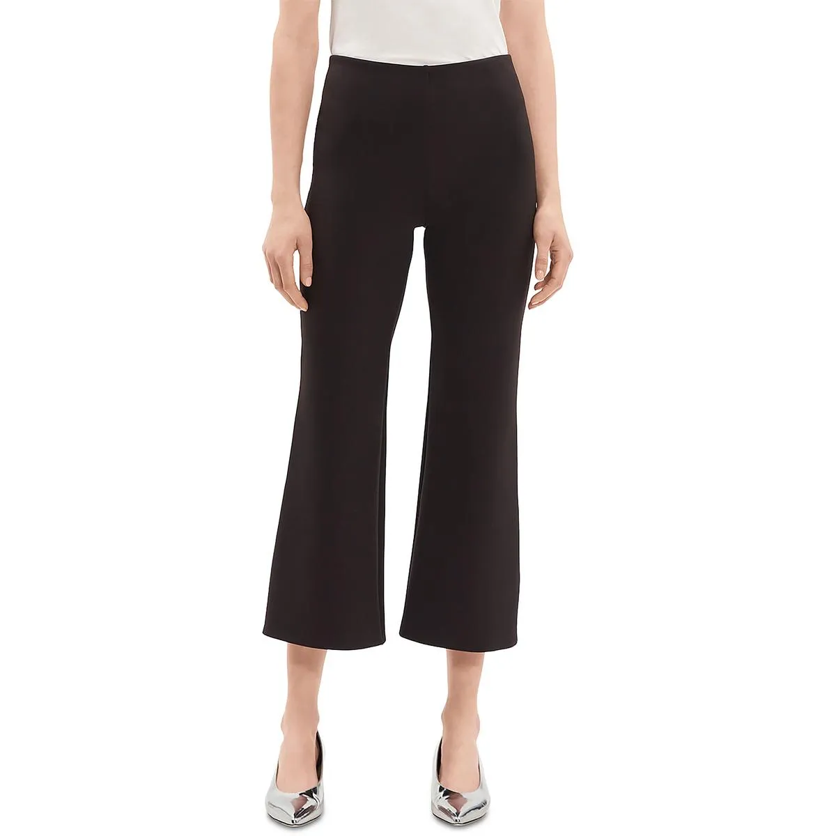 Womens Mid-Rise Scuba Cropped Pants