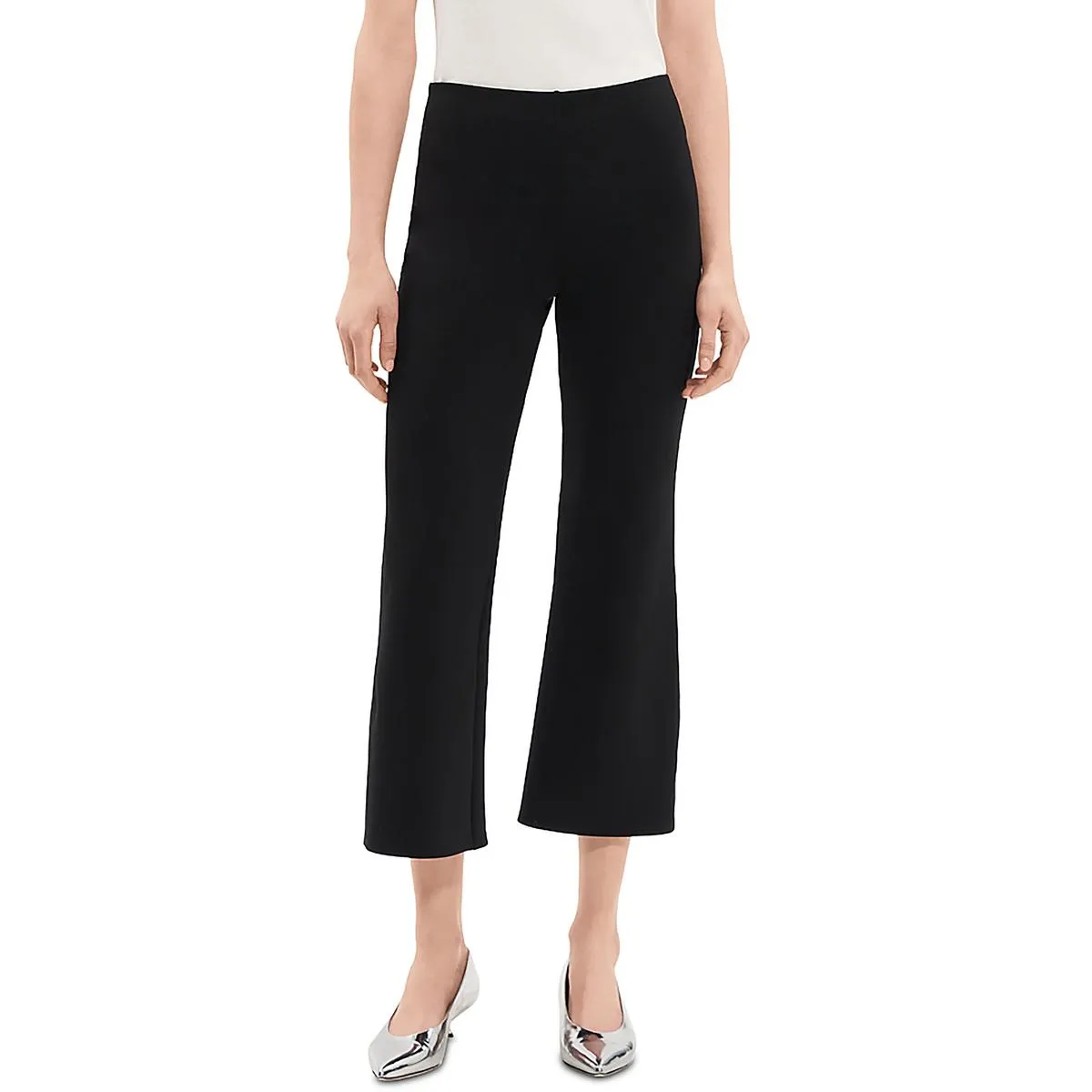 Womens Mid-Rise Scuba Cropped Pants