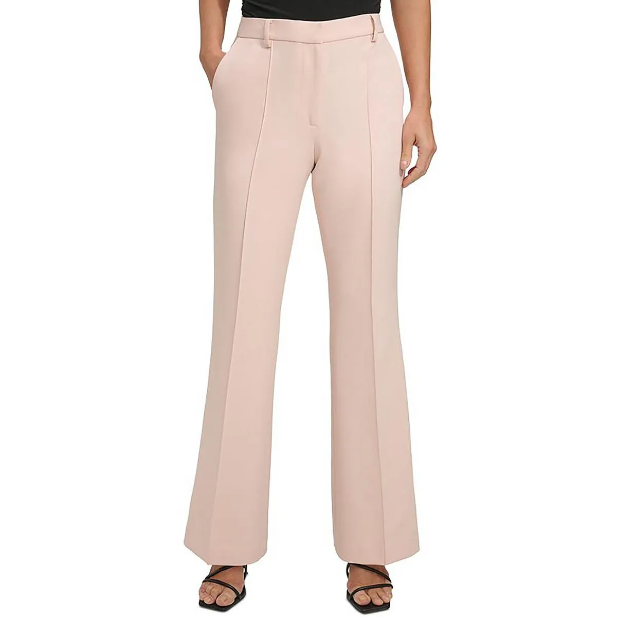 Womens Pintuck High Rise Bootcut Pants