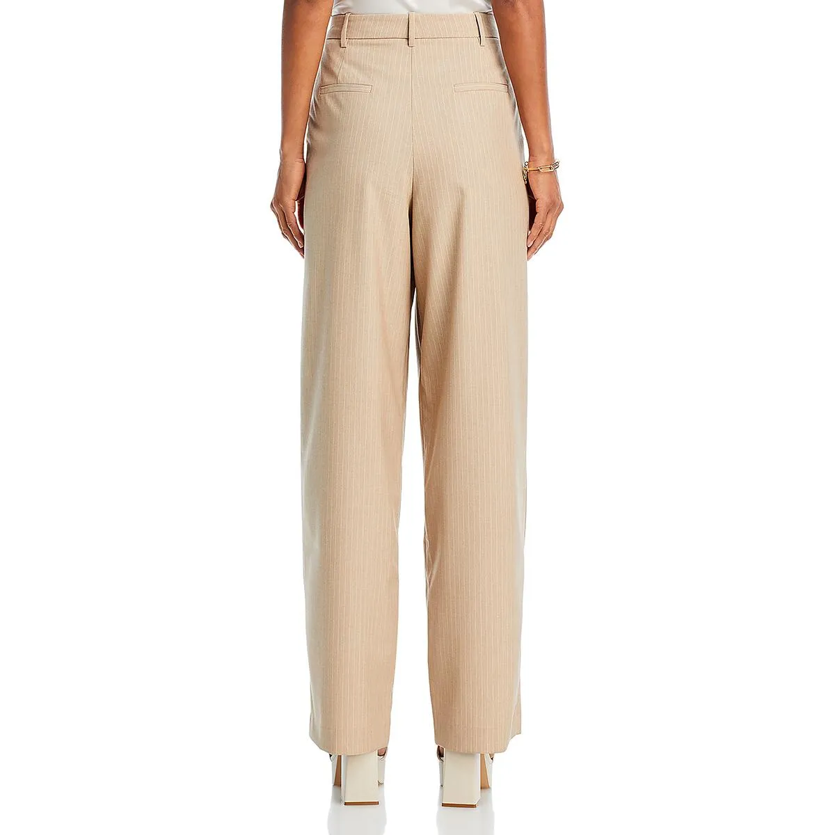 Womens Pleated High Rise Dress Pants