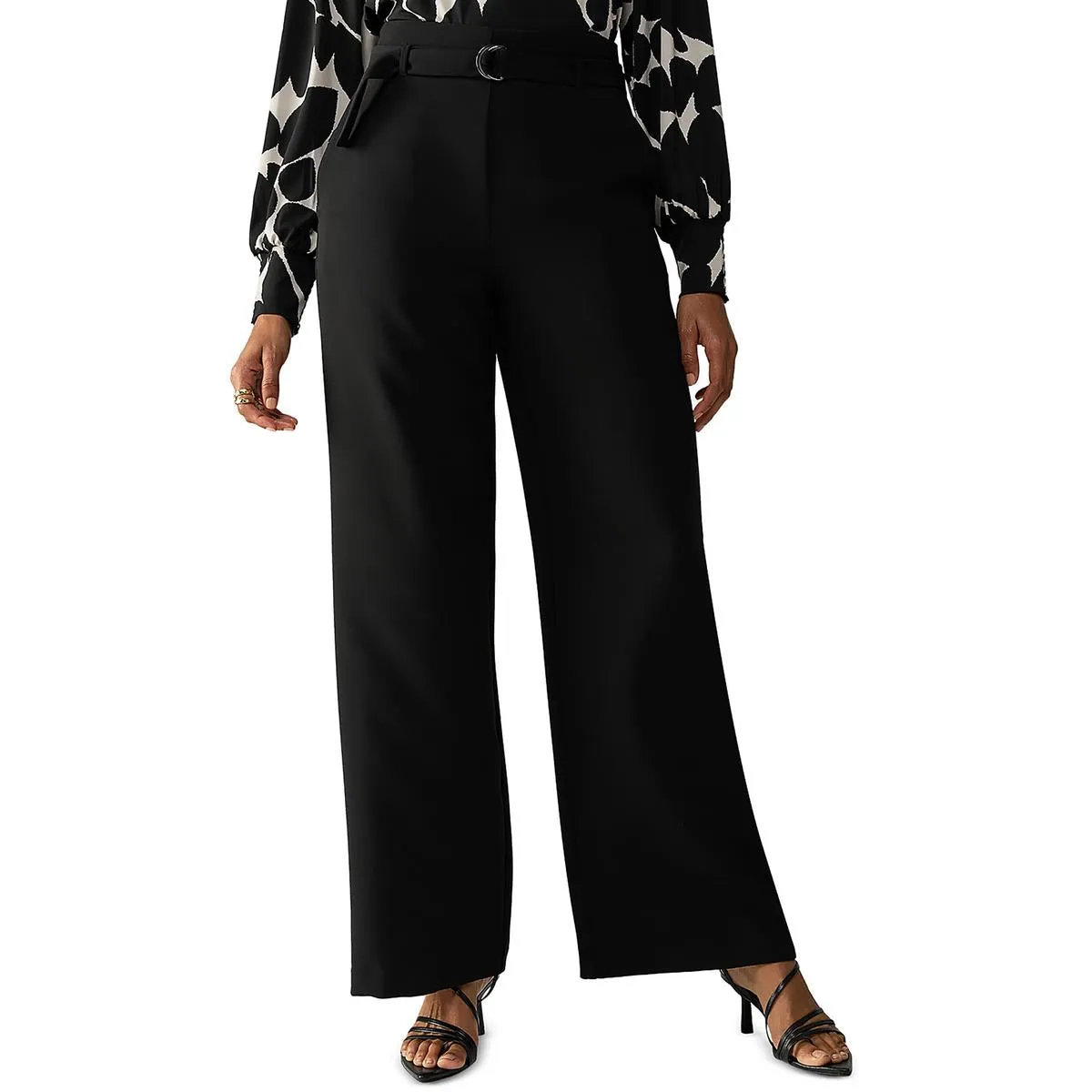 Womens Pleated High Waist Trouser Pants