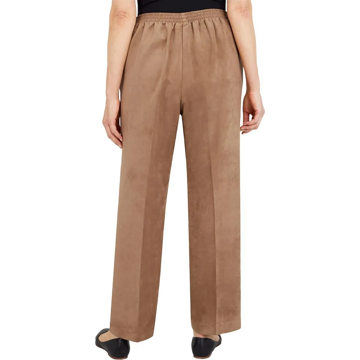 Womens Pocket Polyester Straight Leg Pants