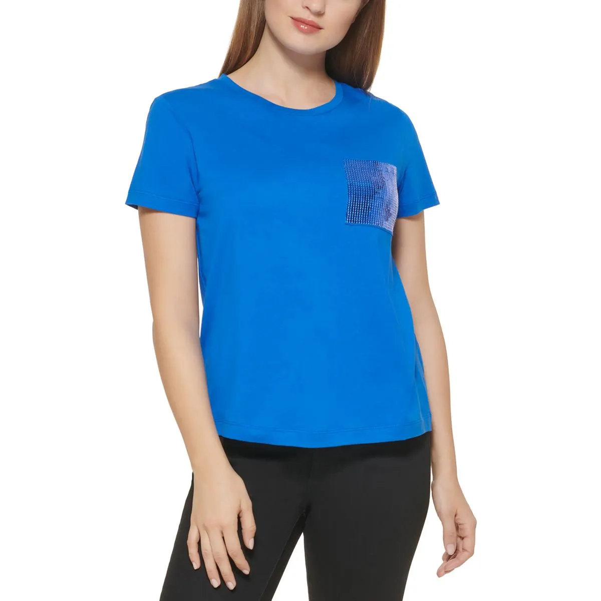 Womens Pocket Sequined T-Shirt