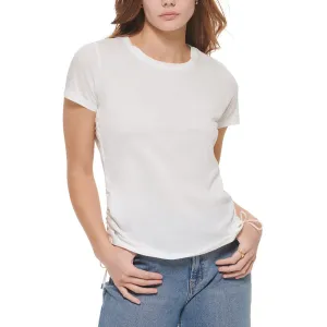 Womens Ruched Side-Tie T-Shirt