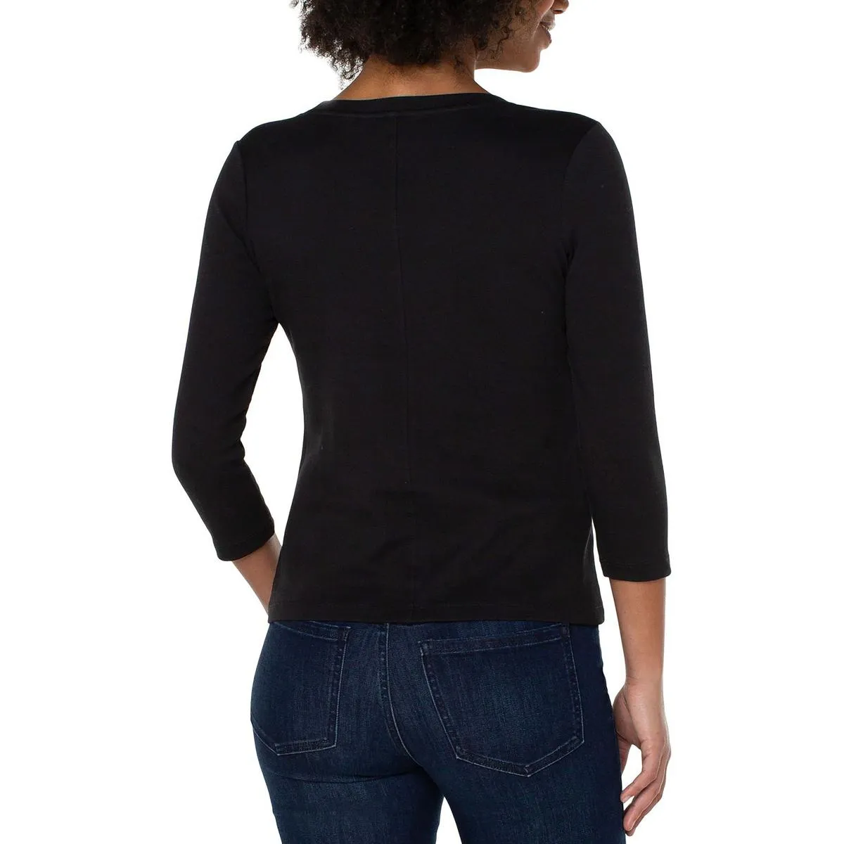 Womens Scoop Neck 3/4 Sleeve T-Shirt