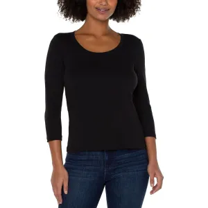 Womens Scoop Neck 3/4 Sleeve T-Shirt