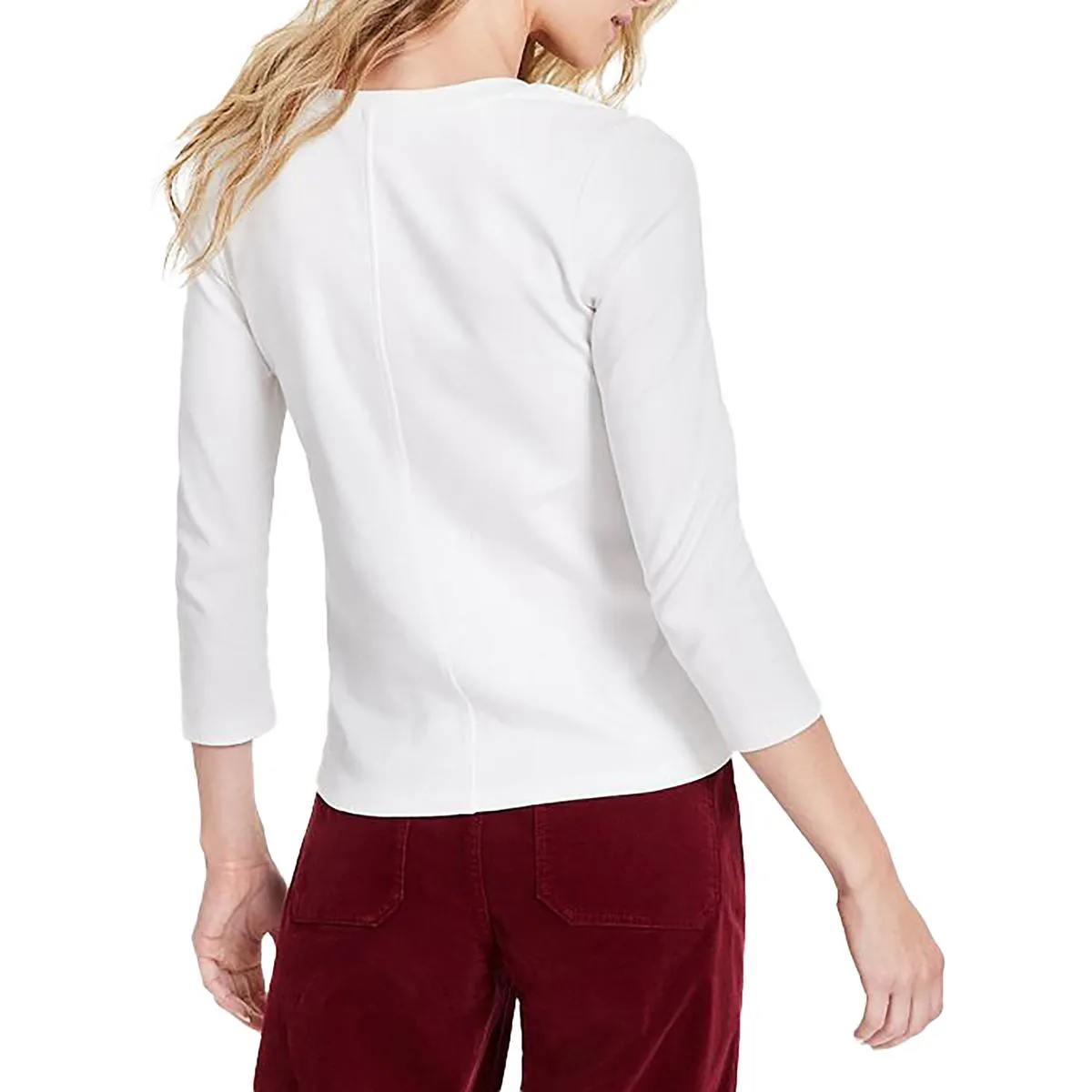 Womens Scoop Neck 3/4 Sleeve T-Shirt