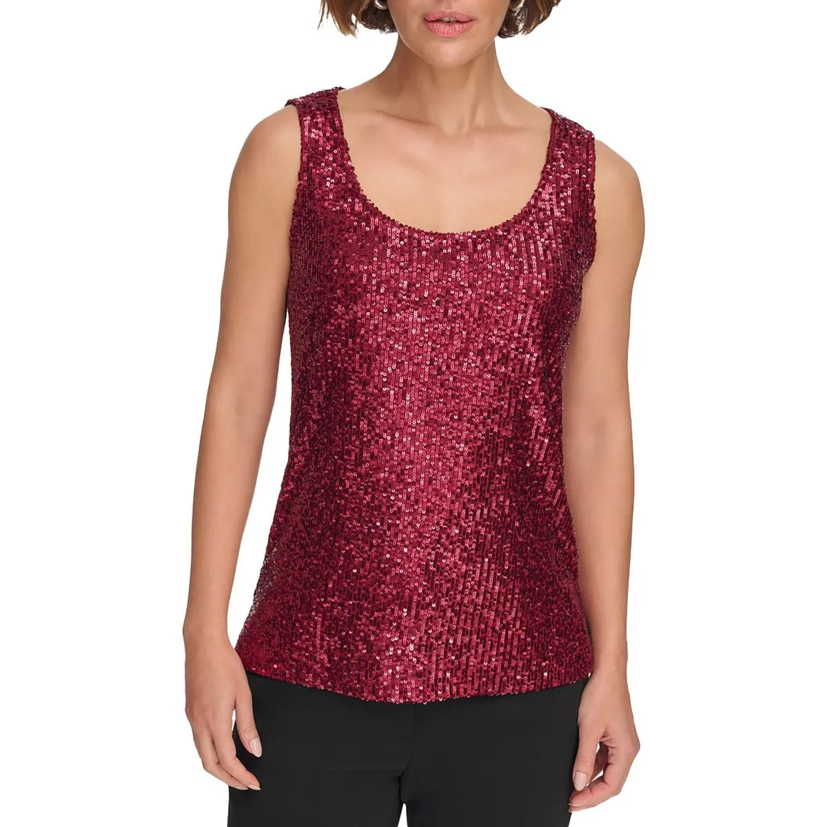 Womens Sequiend Sleeveless Tank Top