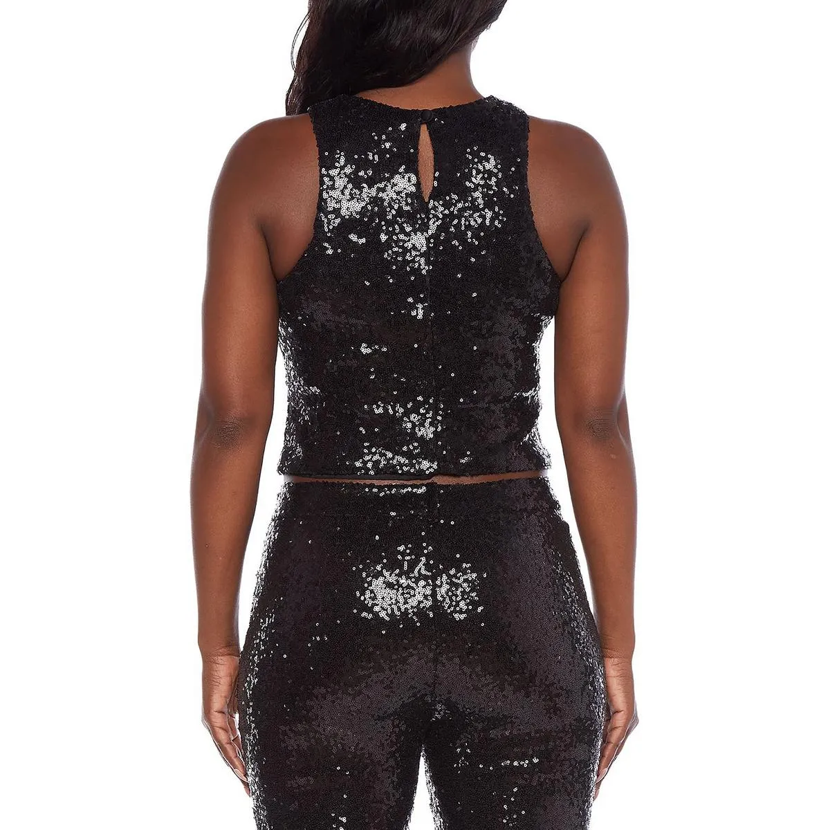Womens Sequinced Sleeveless Tank Top