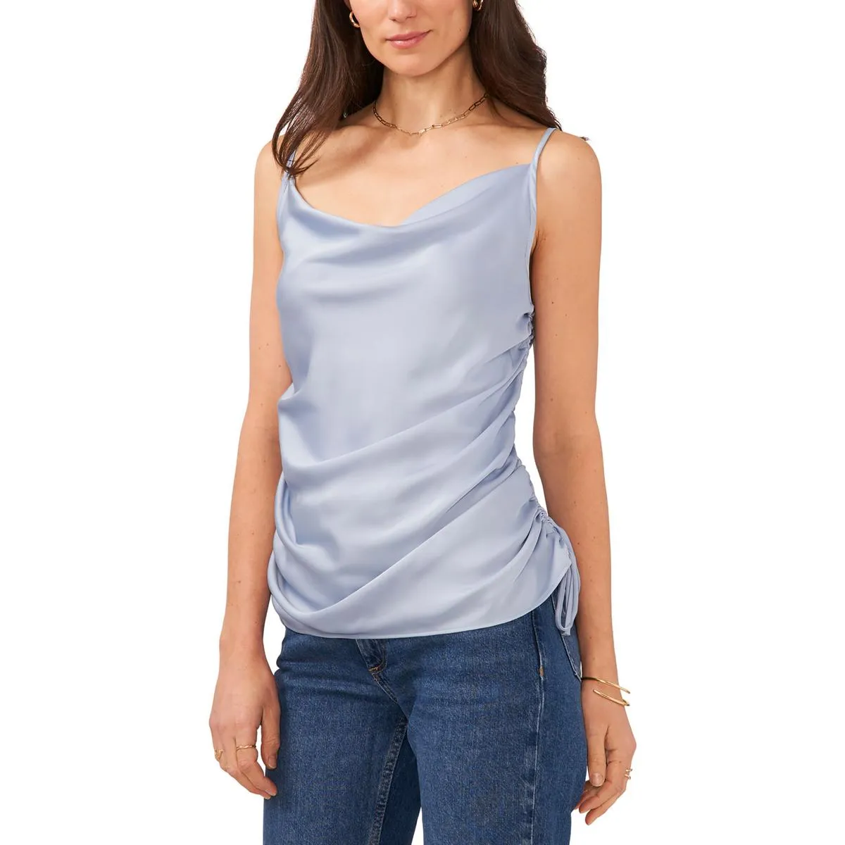 Womens Sleeveless Cowl Neck Tank Top
