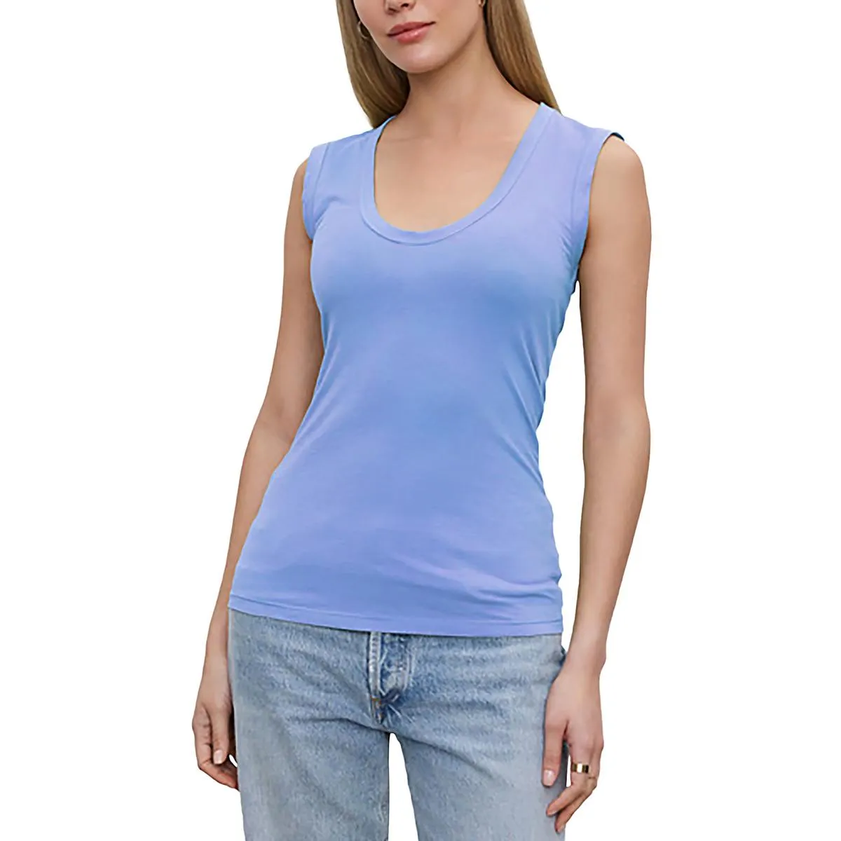 Womens Solid Cotton Tank Top