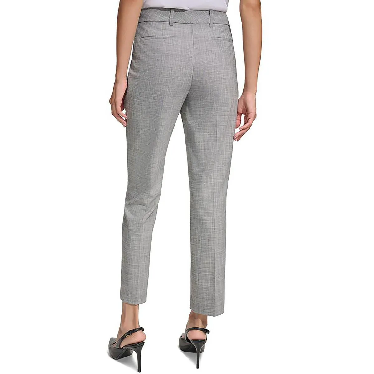 Womens Straight Leg Office Wear Ankle Pants