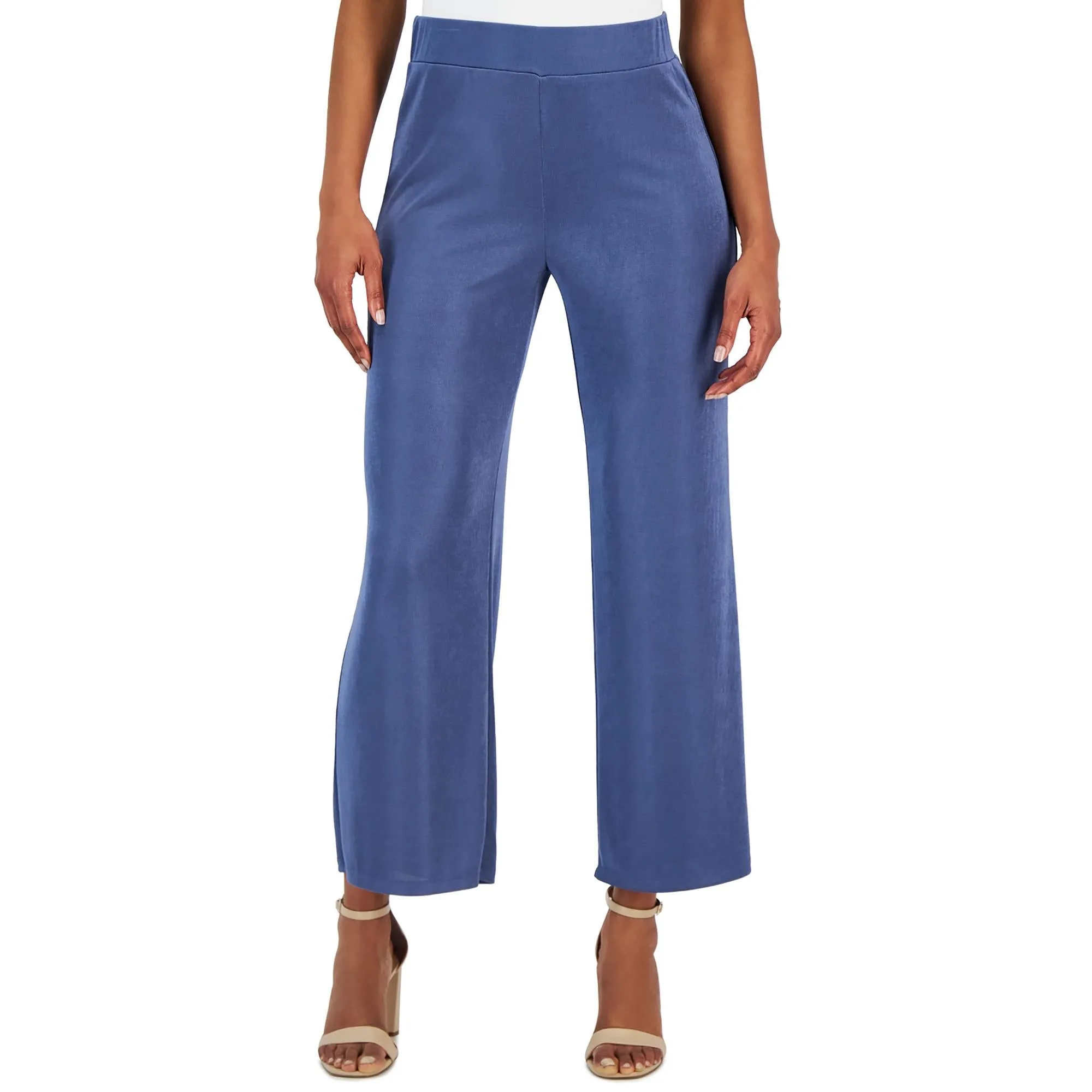 Womens Stretch Knit Wide Leg Pants