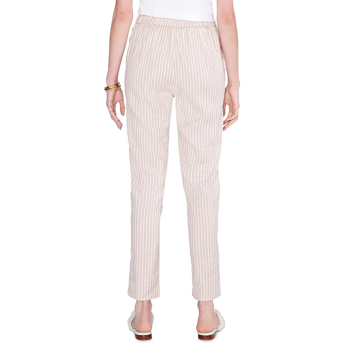 Womens Striped Casual Straight Leg Pants