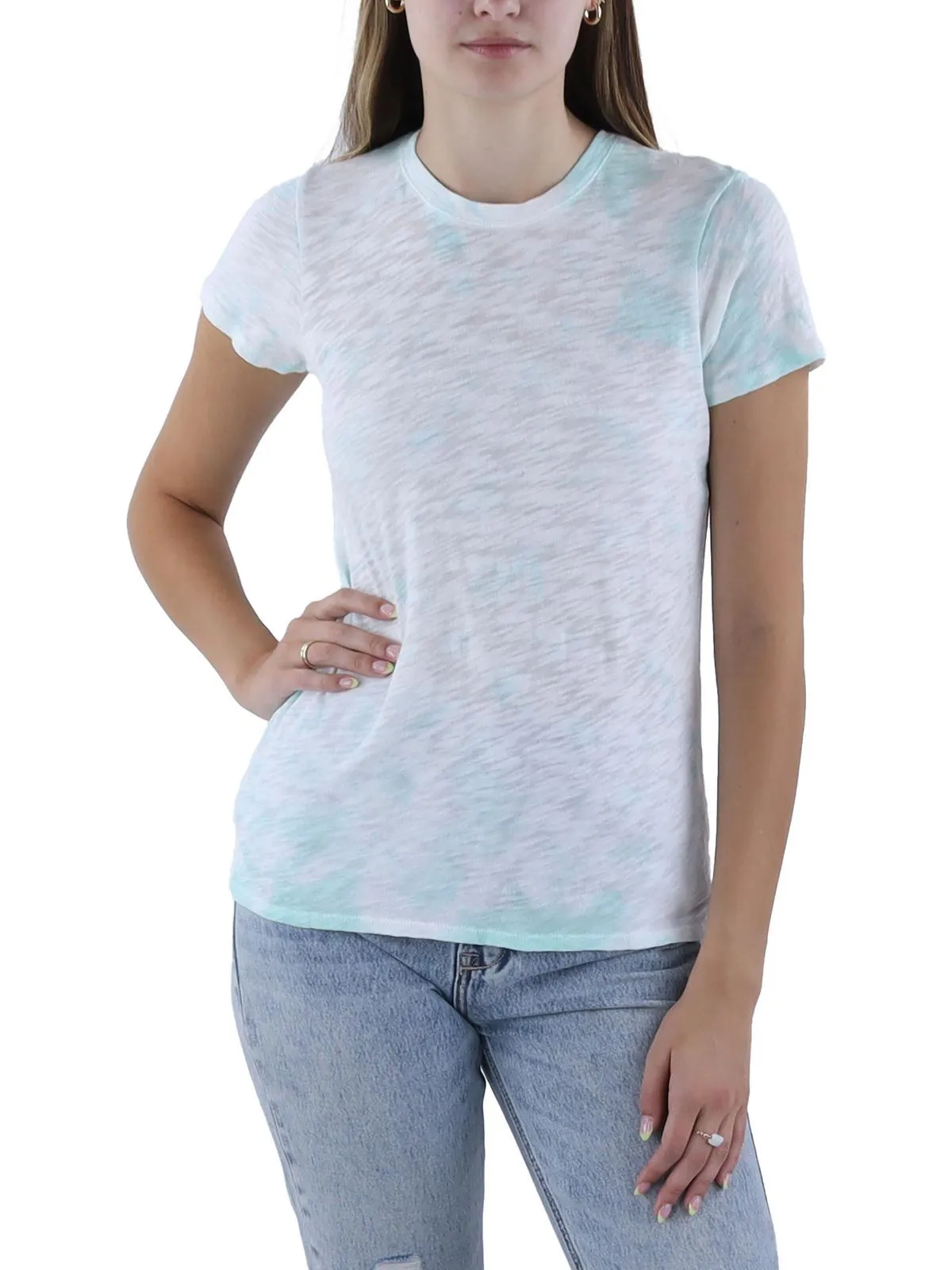 Womens Striped Crewneck T-Shirt
