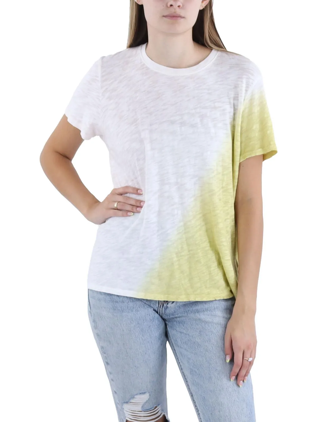 Womens Striped Crewneck T-Shirt