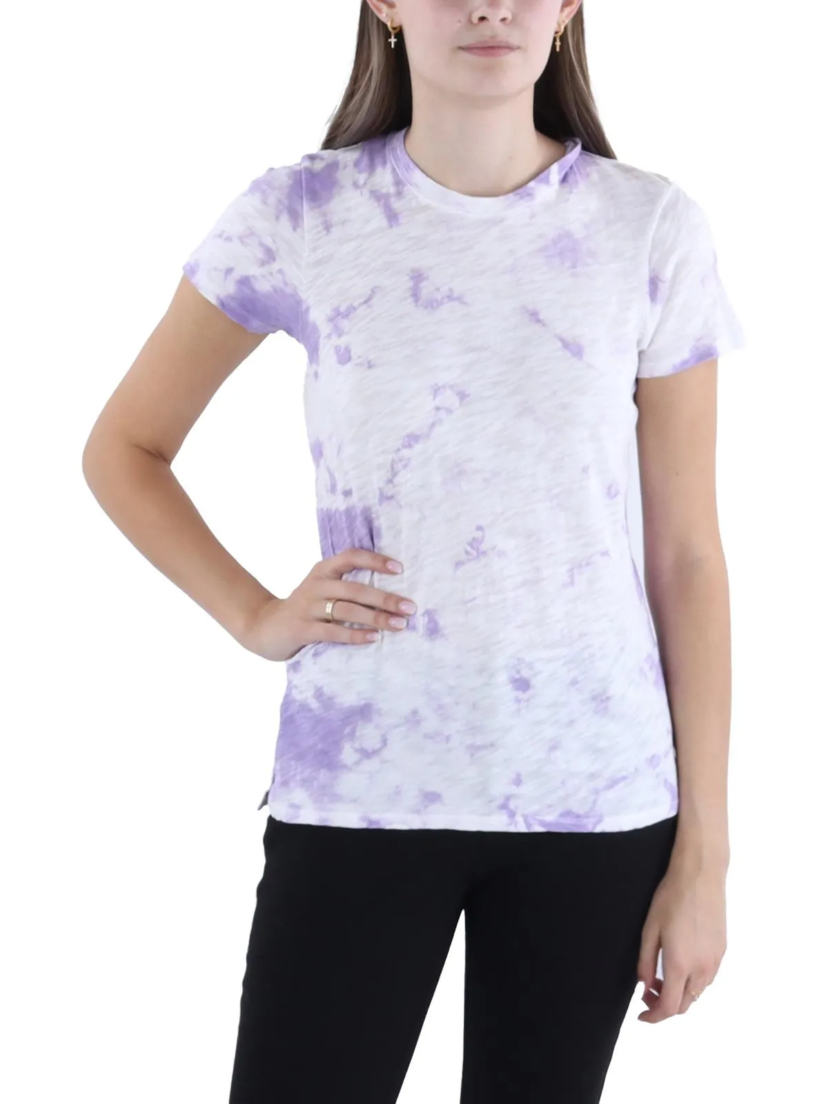 Womens Striped Crewneck T-Shirt