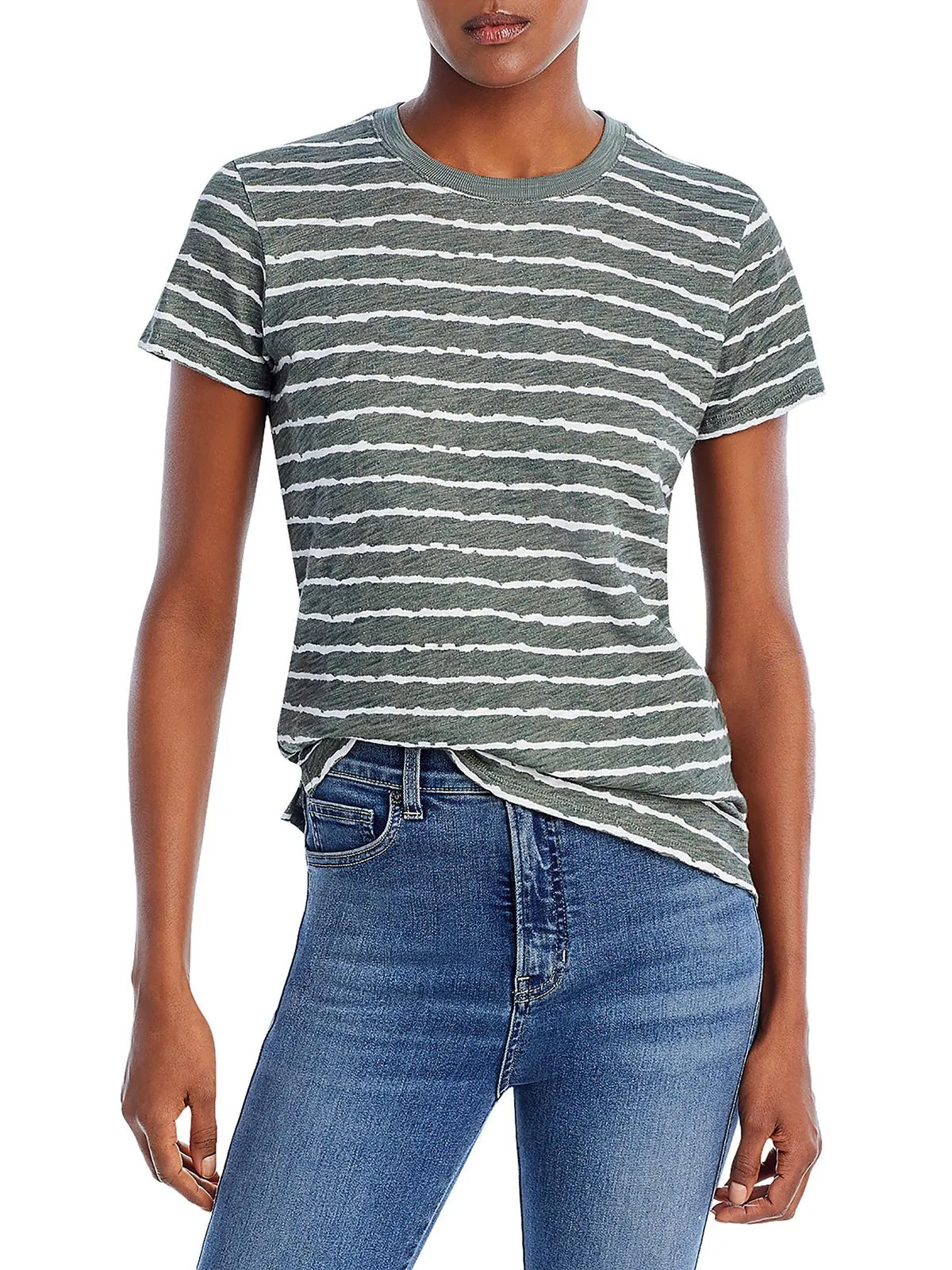 Womens Striped Crewneck T-Shirt