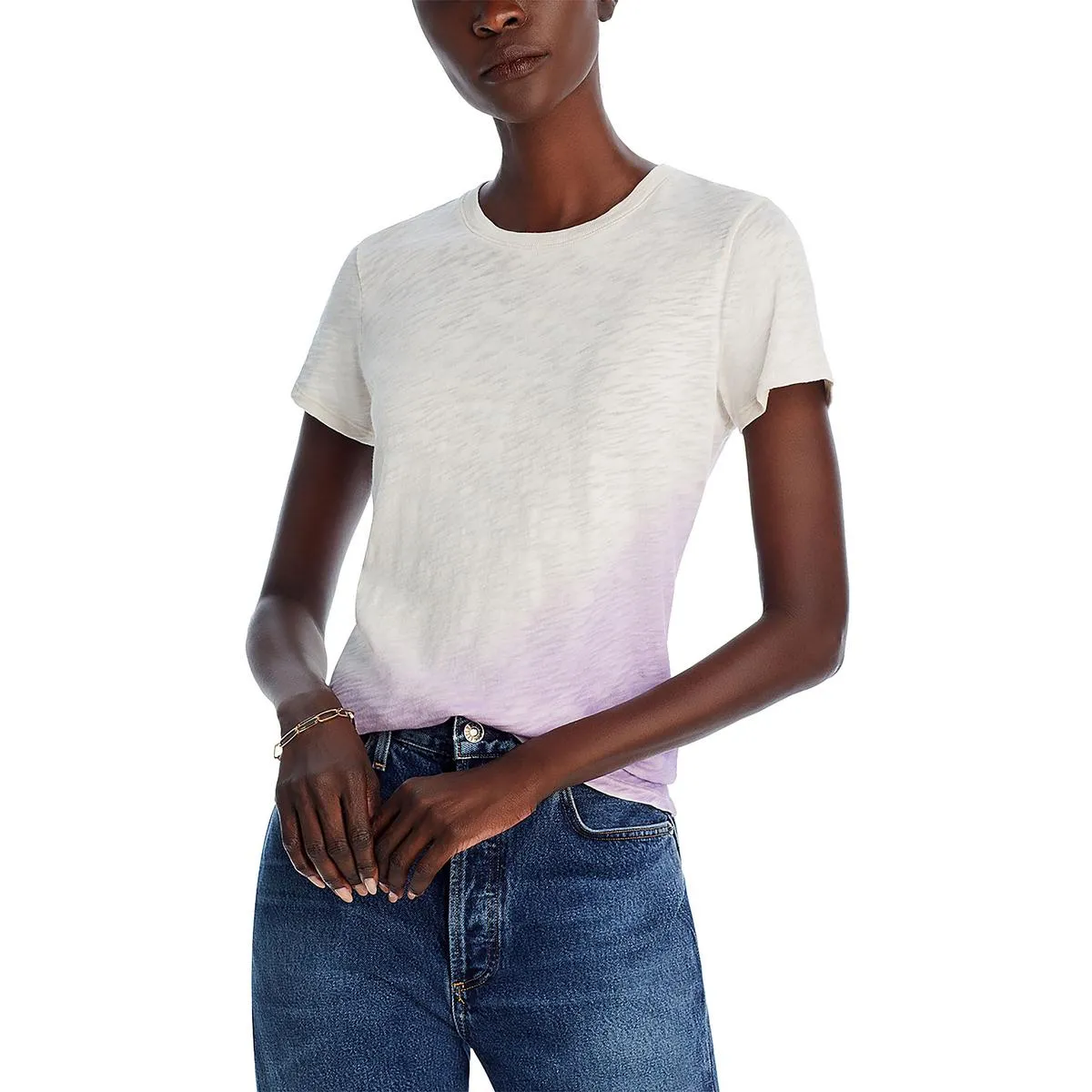 Womens Striped Crewneck T-Shirt
