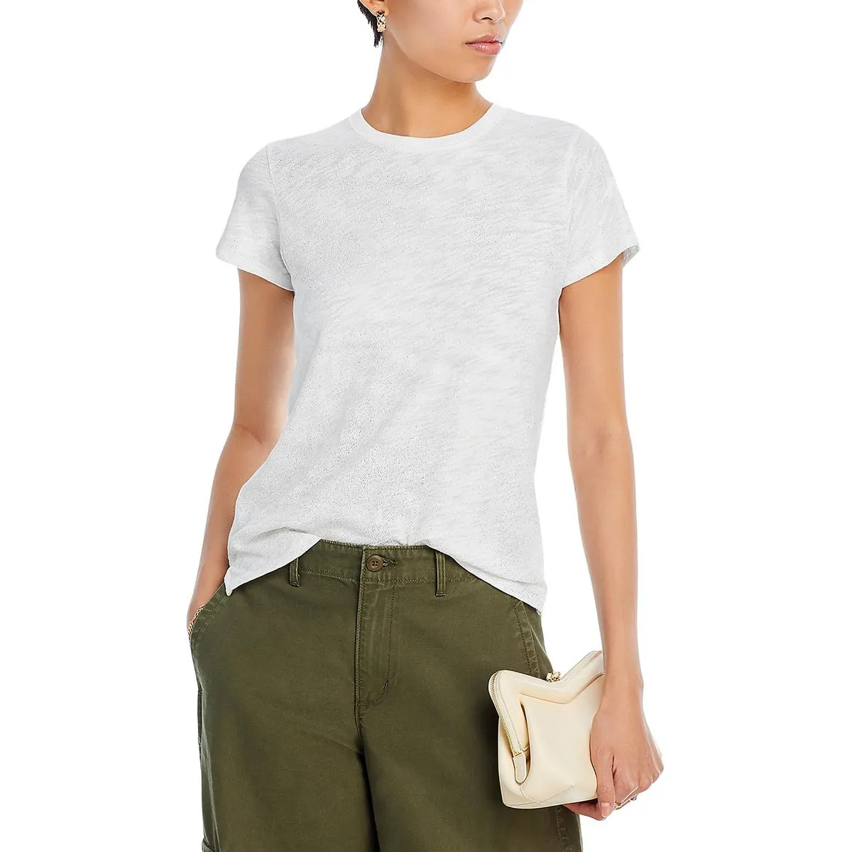 Womens Striped Crewneck T-Shirt