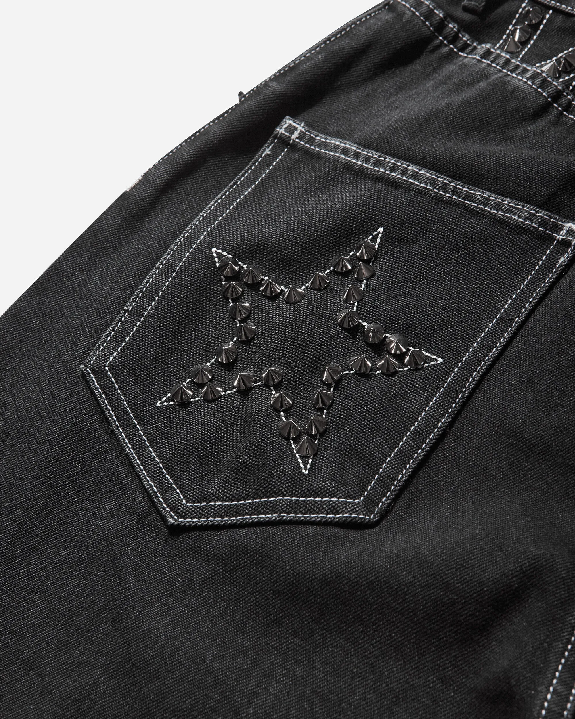 Women's Studs Baggy Jeans Grey Wash