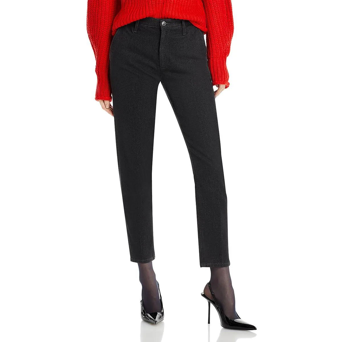 Womens Tailored Mid Rise Straight Leg Pants