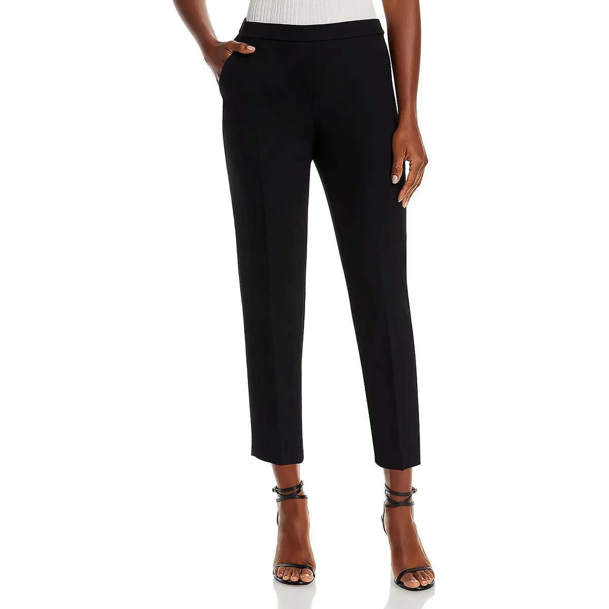 Womens Textured Stretch Cropped Pants