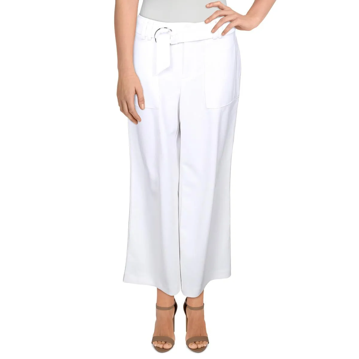 Womens Utility Pocket Wide Leg Pants
