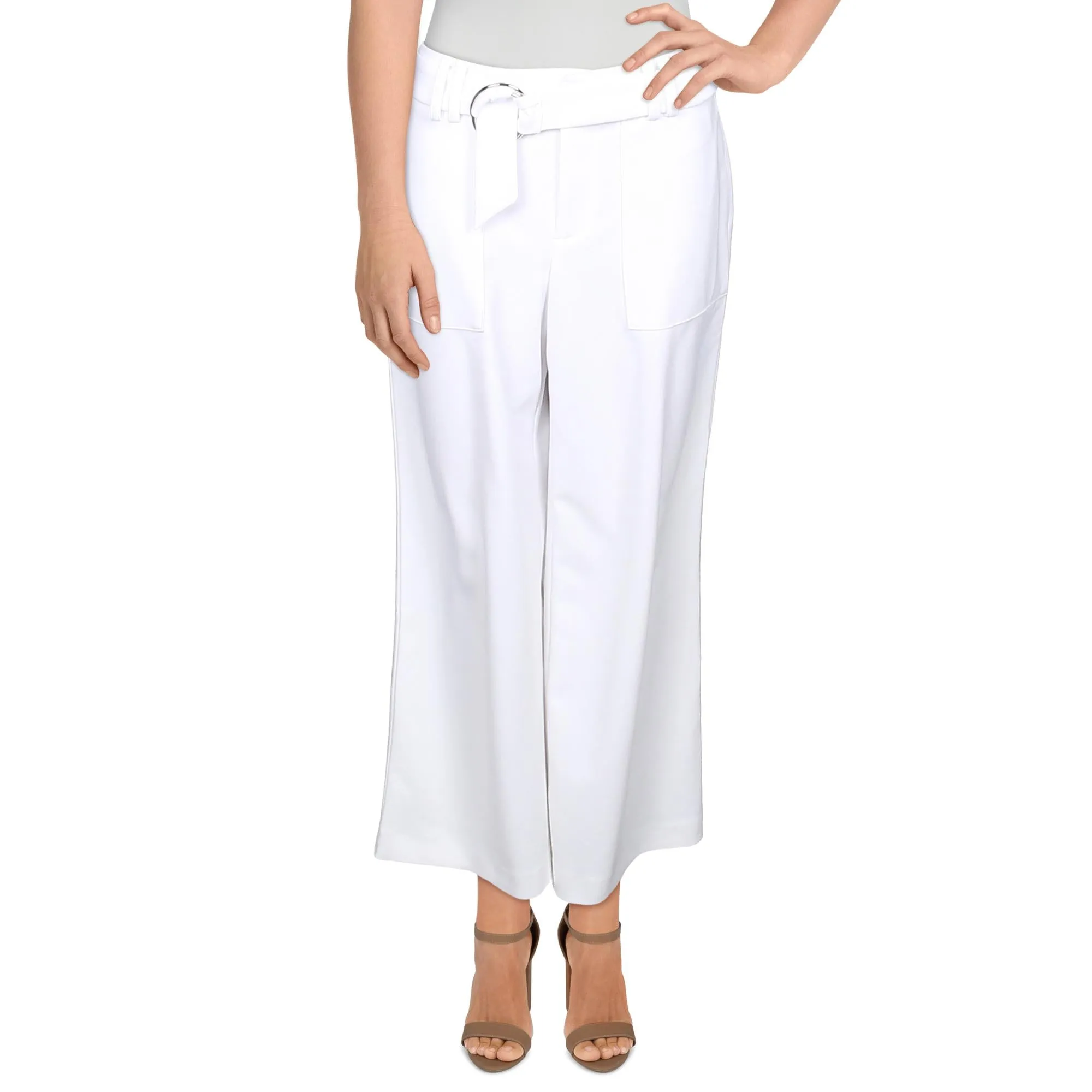 Womens Utility Pocket Wide Leg Pants