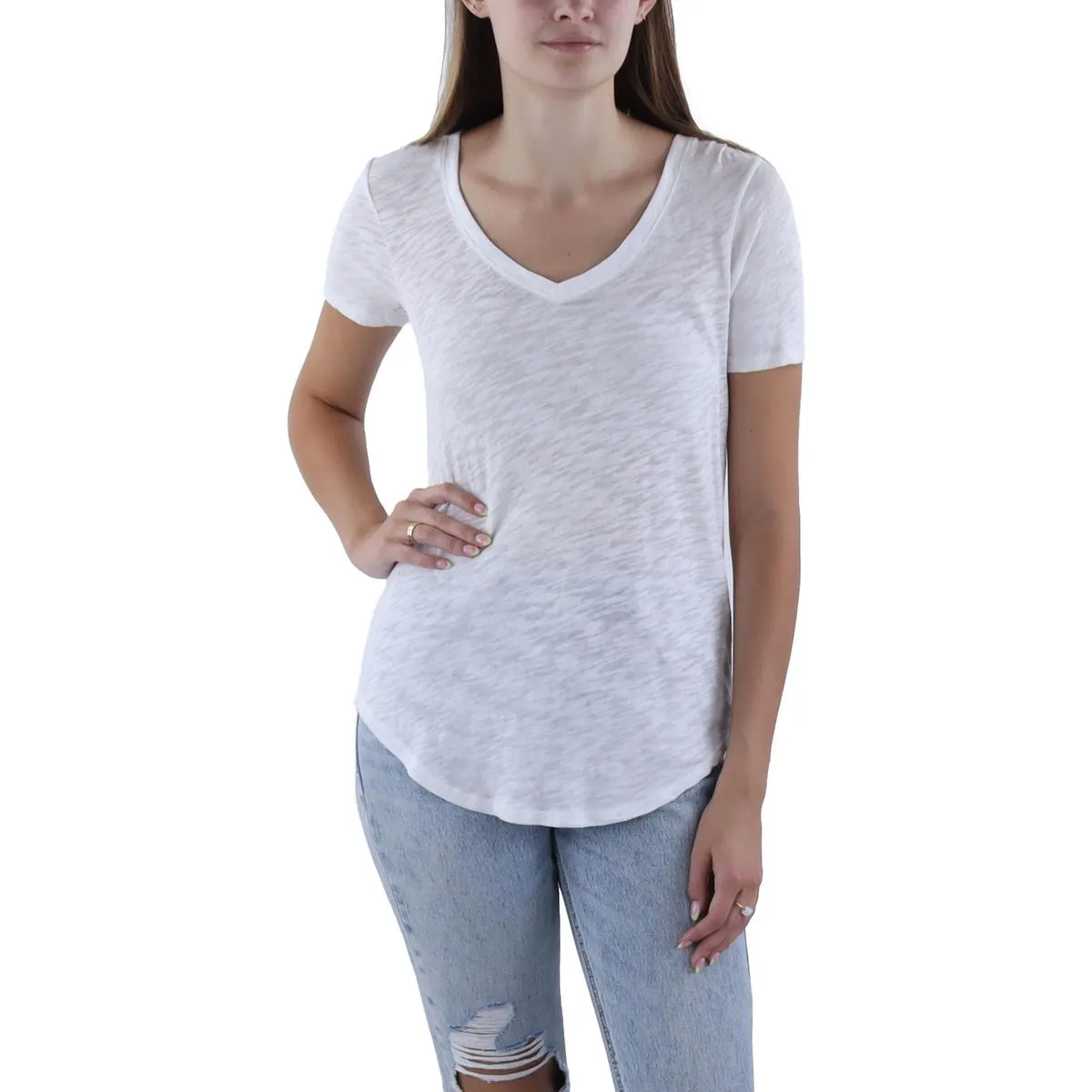 Womens V-Neck Slub T-Shirt
