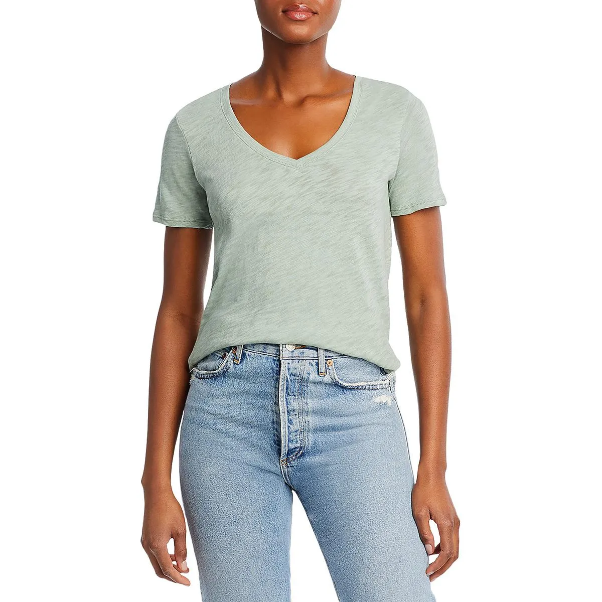 Womens V-Neck Slub T-Shirt