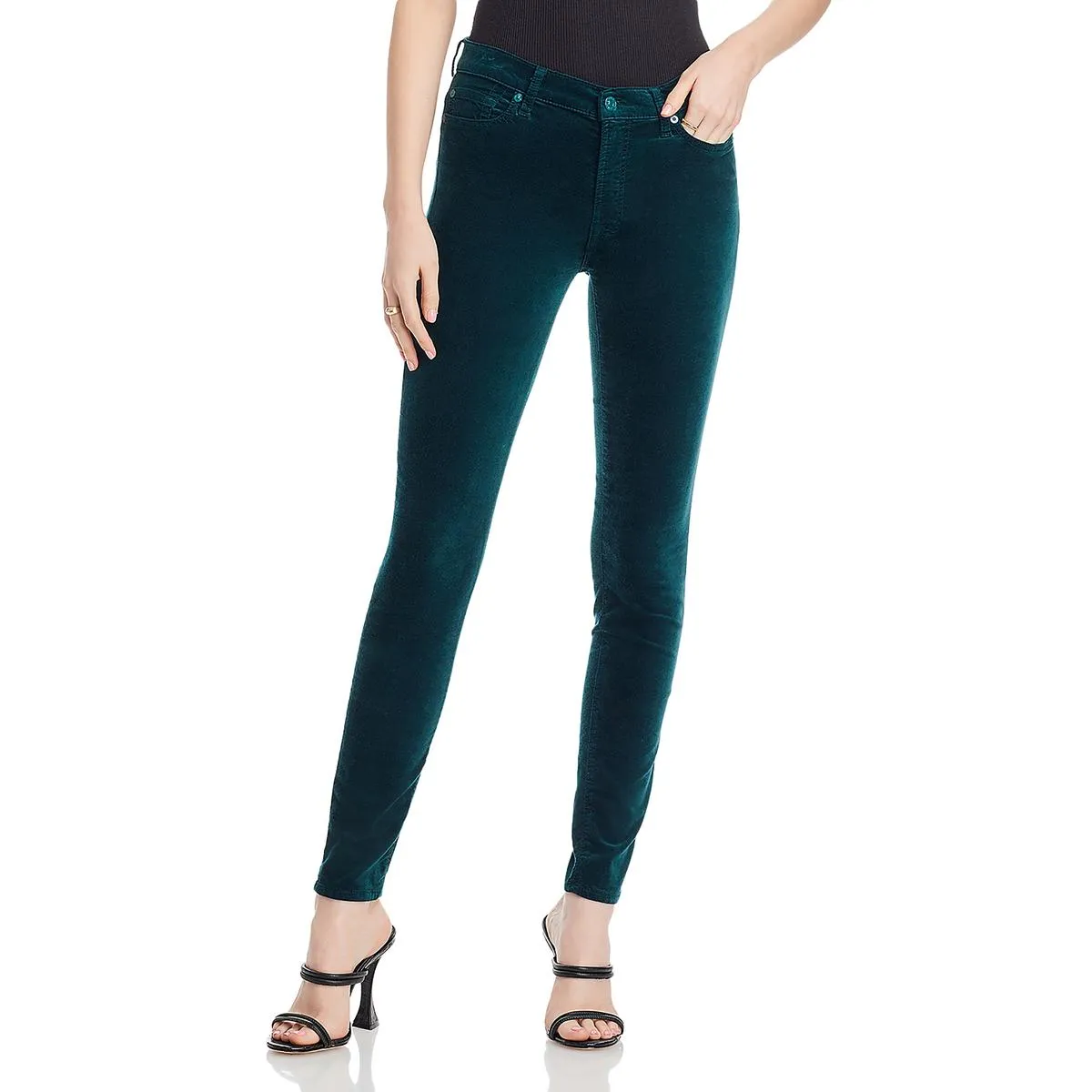 Womens Velvet High Rise Skinny Jeans