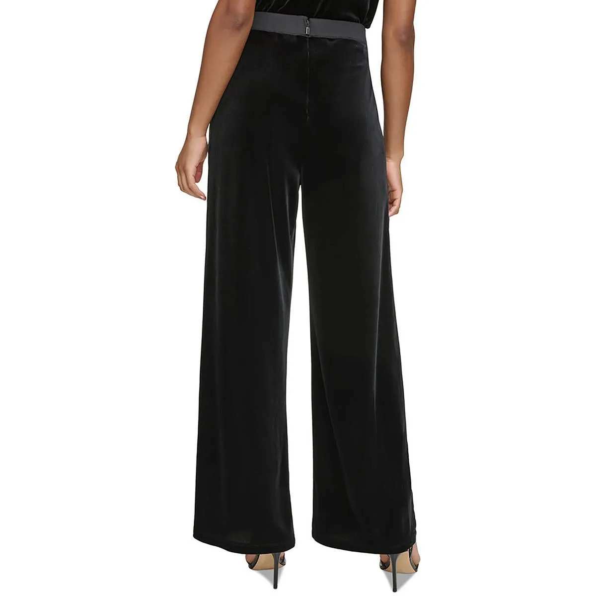 Womens Velvet High Rise Straight Leg Pants