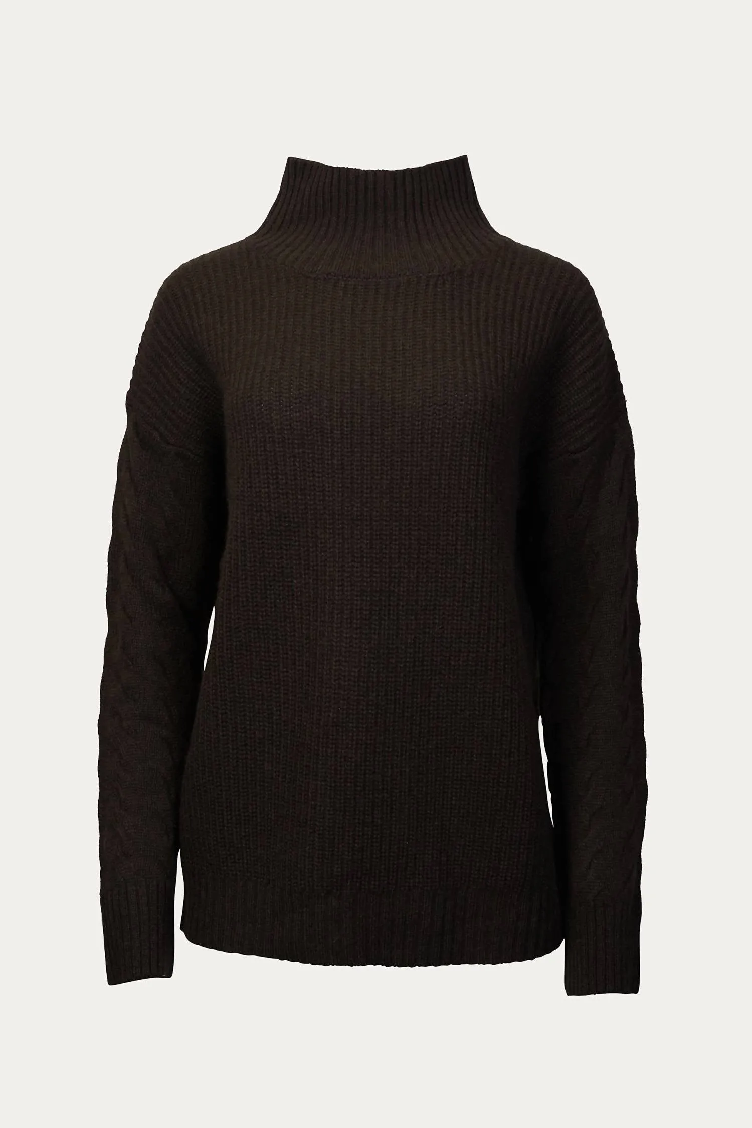 Yak Wool Turtleneck Sweater In Coffee