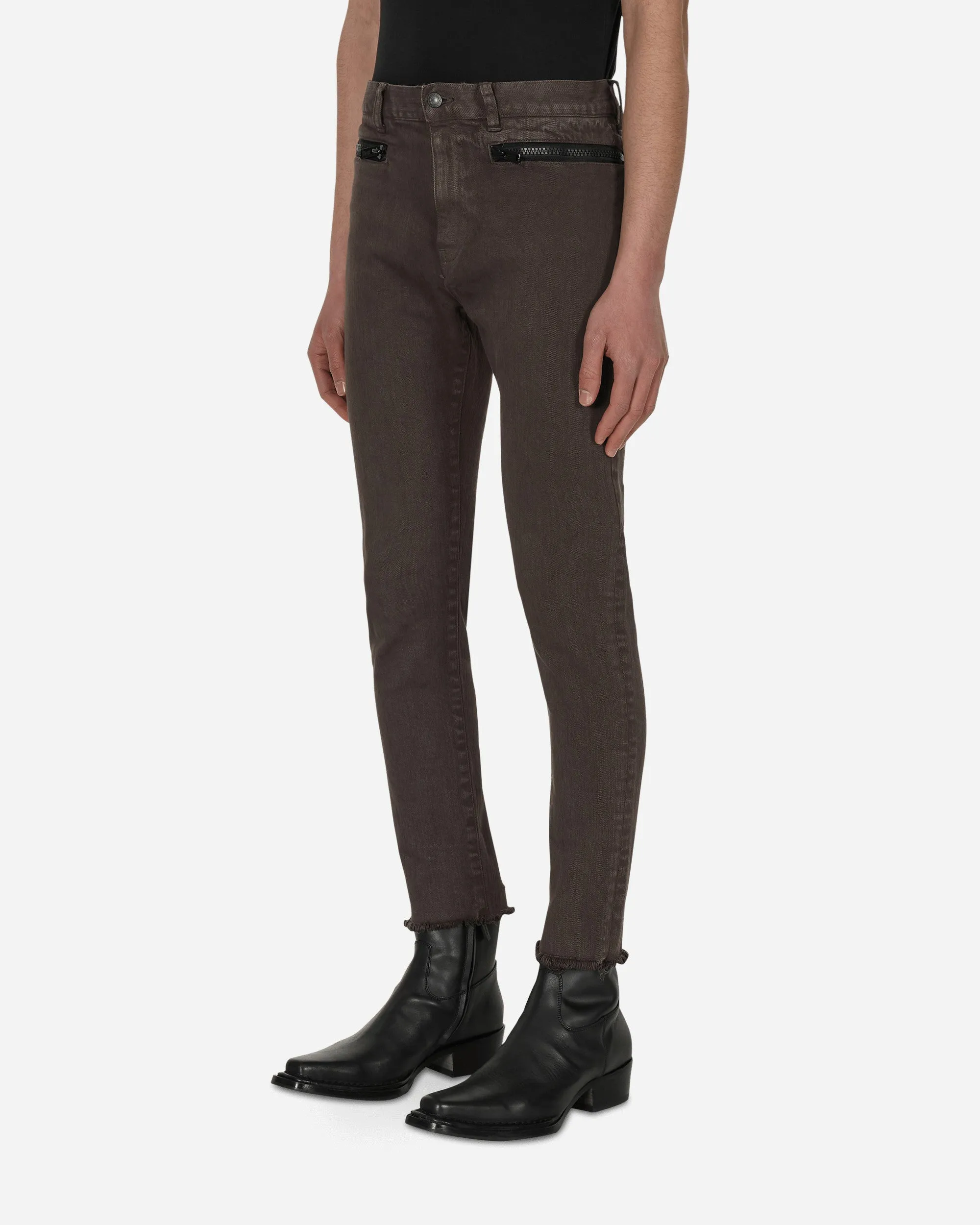 Zip Denim Pants Grey