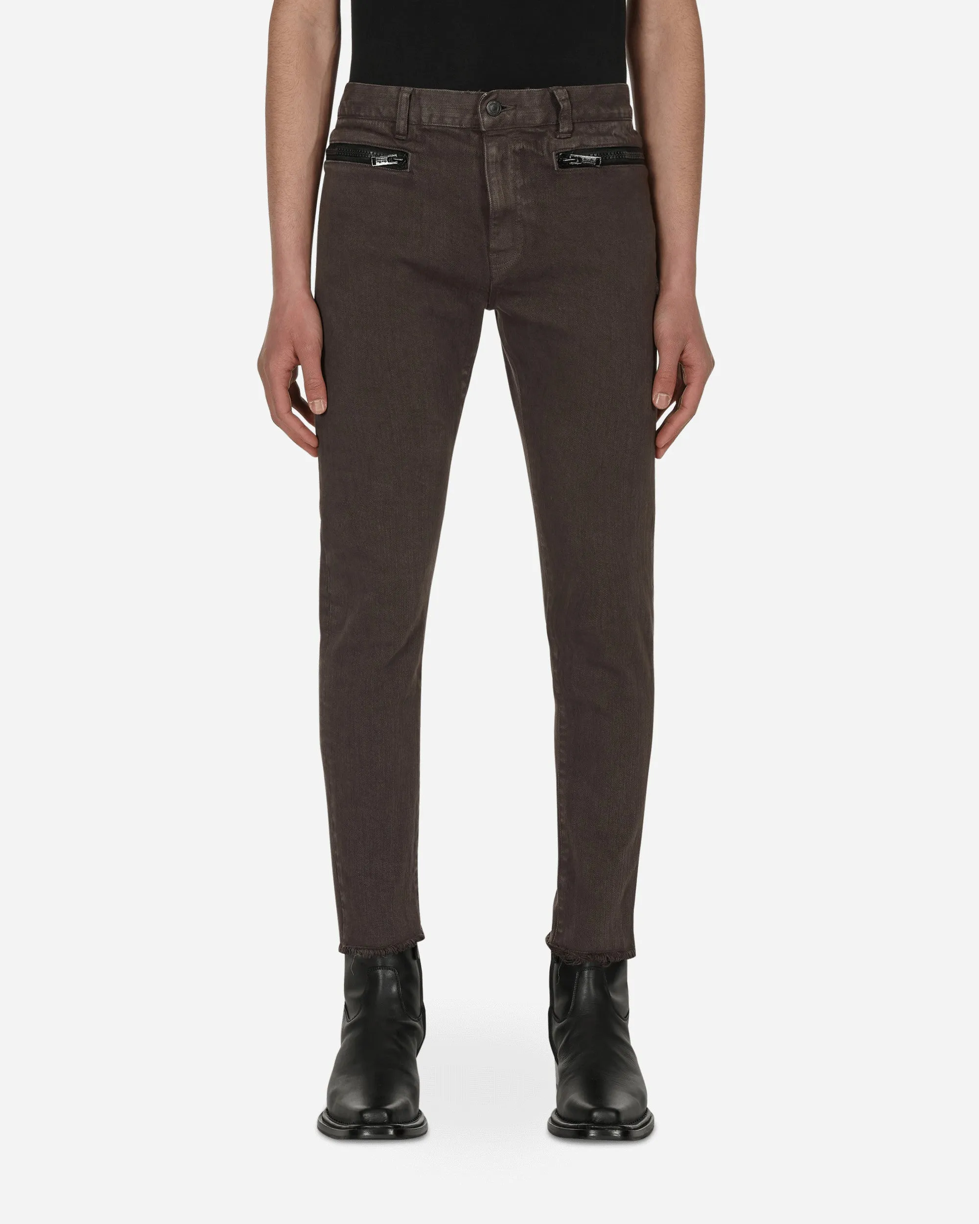 Zip Denim Pants Grey